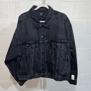 EDWIN Anthropologie Women's Cody‎ Denim Jacket LARGE Irony Moto Grunge NWOT Rock